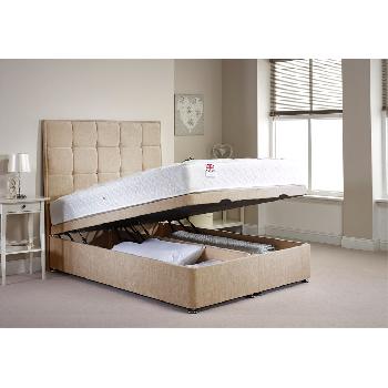 Appian Ottoman Divan Bed and Mattress Set Mink Chenille Fabric Small Single 2ft 6