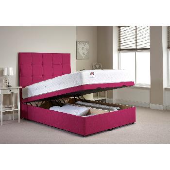 Appian Ottoman Divan Bed and Mattress Set Pink Chenille Fabric Small Single 2ft 6