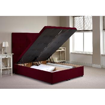 Appian Ottoman Divan Bed Frame Aubergine Chenille Fabric Double 4ft 6