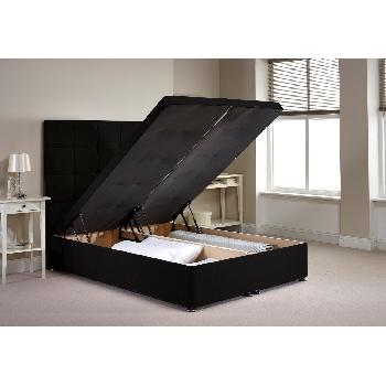 Appian Ottoman Divan Bed Frame Black Chenille Fabric Double 4ft 6