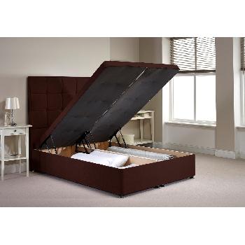 Appian Ottoman Divan Bed Frame Chocolate Chenille Fabric Double 4ft 6