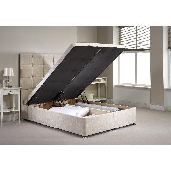 Appian Ottoman Divan Bed Frame Cream Chenille Fabric Double 4ft 6