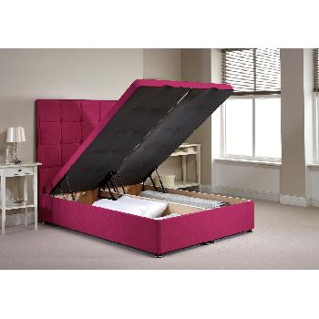 Appian Ottoman Divan Bed Frame Pink Chenille Fabric Double 4ft 6