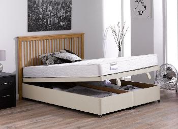 Ashton Open Spring Ottoman Bed - Soft - Beige - 4'6 Double