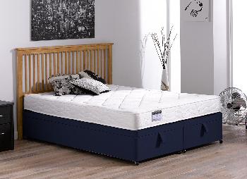 Ashton Open Spring Ottoman Bed - Soft - Blue - 4'6 Double