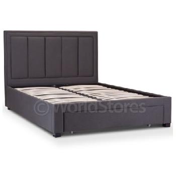 Atlanta Fabric Bed with Drawer Grey King