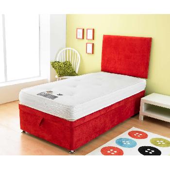 Bambini Red Divan Base Bambini Base 3ft Vertical Ottoman Turin Red