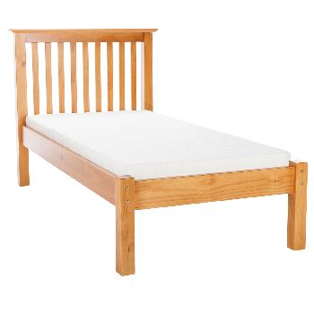 Barcelona Bed Frame Low Foot End Single - Solid Pine
