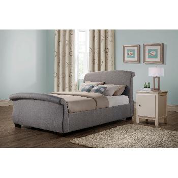 Barcelona Fabric Bed Frame - Grey - Without Drawers - Double