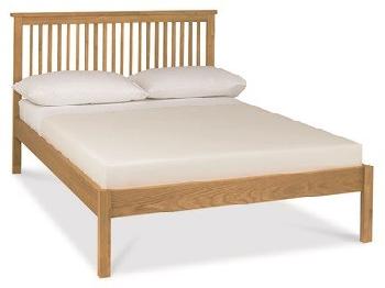 Bentley Designs Atlanta Oak Finish - Low Foot End 4' 6 Double Oak Slatted Bedstead Wooden Bed