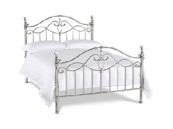 Bentley Designs Elena 4' Small Double Nickel Bed Frame Only Metal Bed