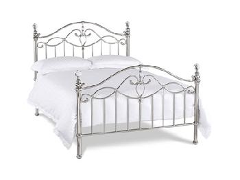 Bentley Designs Elena 5' King Size Nickel Bed Frame Only Metal Bed