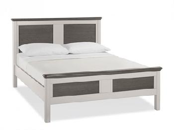Bentley Designs Hampton 5' King Size Soft Grey and Weathered Oak Bed Frame Only Wooden Bed