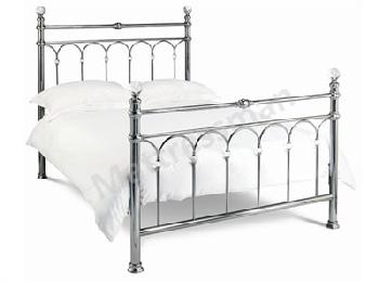 Bentley Designs Krystal Nickel 4' 6 Double Nickel Slatted Bedstead Metal Bed