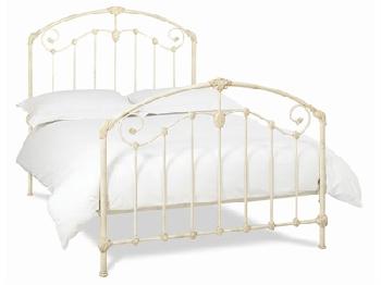 Bentley Designs Lauren 5' King Size Ivory Slatted Bedstead Metal Bed