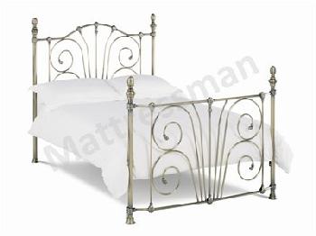 Bentley Designs Rebecca 5' King Size Antique Nickel Slatted Bedstead Metal Bed