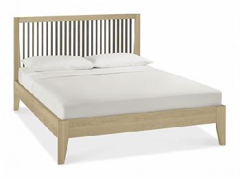 Bentley Designs Rimini Aged Oak & Weathered Oak 4' 6 Double Aged Oak and Weathered Oak Slatted Bedstead Wooden Bed