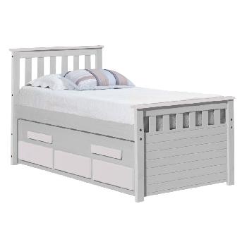Bergamo Long Captains Guest Bed White with White