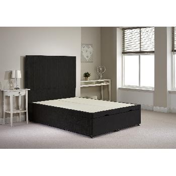 Bernshaw Ottoman Divan Bed Frame Black Velvet Fabric Double 4ft 6