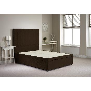 Bernshaw Ottoman Divan Bed Frame Chocolate Velvet Fabric Single 3ft