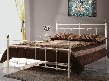 Birlea 4ft Atlas Small Double Cream Metal Bed Frame