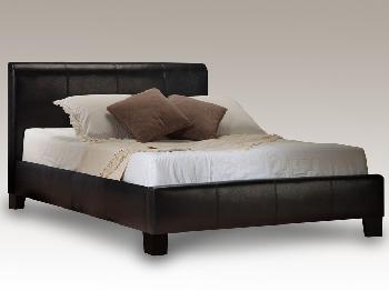 Birlea 4ft Brooklyn Small Double Black Faux Leather Bed Frame