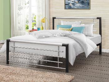 Birlea 4ft Faro Small Double Black and Silver Metal Bed Frame