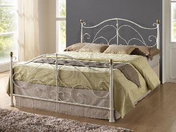 Birlea 4ft Milano Small Double Cream Metal Bed Frame