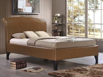 Birlea Andorra Double Tan Faux Leather Bed Frame