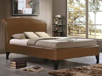 Birlea Andorra Leather 4' 6 Double Tan Leather Leather Bed