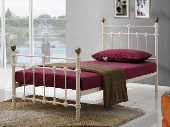 Birlea Atlas Single Cream Metal Bed Frame