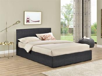 Birlea Berlin Check Fabric Ottoman 5' King Size Grey Check Ottoman Bed