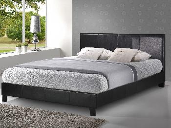 Birlea Berlin Double Black Faux Leather Bed Frame