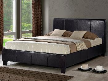 Birlea Berlin Double Brown Faux Leather Bed Frame