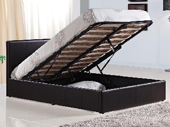 Birlea Berlin Double Brown Faux Leather Ottoman Bed Frame