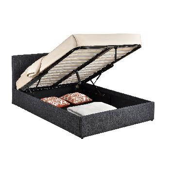 Birlea Berlin Double Fabric Ottoman Bed - Grey Check