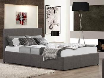 Birlea Berlin Fabric Ottoman 5' King Size Fabric Grey Ottoman Bed