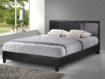 Birlea Berlin King Size Black Faux Leather Bed Frame