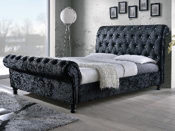 Birlea Bordeaux King Size Black Fabric Bed Frame