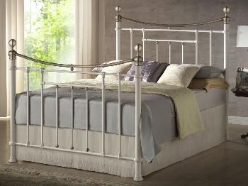 Birlea Bronte King Size Cream Metal Bed Frame