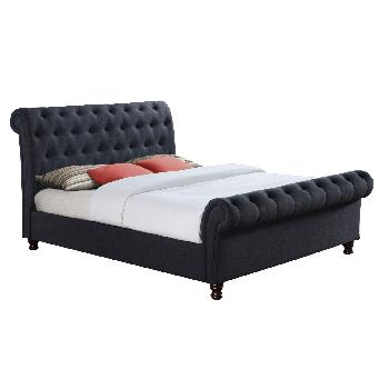 Birlea Castello Double Fabric Sleigh Bed - Charcoal