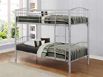 Birlea Corfu Bunk 3' Single Silver Bunk Bed