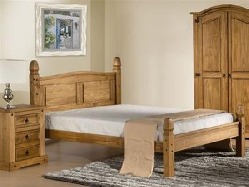 Birlea Corona Low Foot End 4' 6 Double Antique Wax Wooden Bed