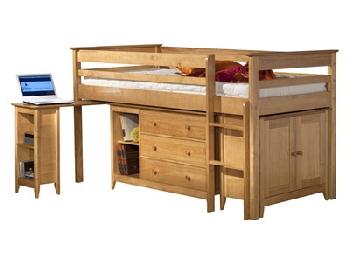 Birlea Cotswold Midi (Sleep Station) Pine 3' Single Cabin Bed