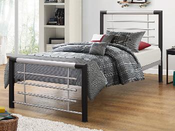 Birlea Faro Single Black and Silver Metal Bed Frame