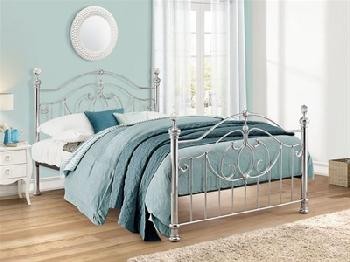 Birlea Lexington 4' 6 Double Chrome Slatted Bedstead Metal Bed