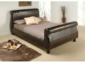 Birlea Marseille 5' King Size Brown Leather Bed