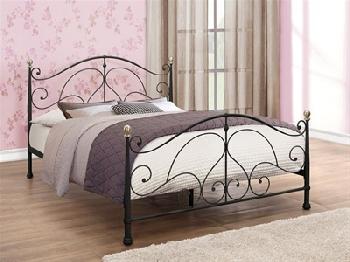 Birlea Milano Black 4' Small Double Black Metal Bed