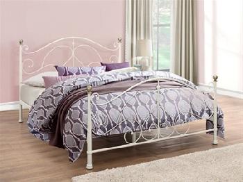 Birlea Milano Cream 5' King Size Cream Metal Bed