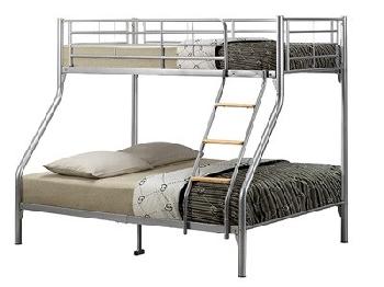 Birlea Nexus Bunk 4' 6 Double Silver Bunk Bed